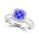 TMR121229 - Oaklyn - Cushion Tanzanite and Diamond Ring Halo