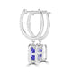 TMR121123 - Luna - Emerald Cut Tanzanite and Diamond Earring Halo