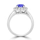 TMR121182 - Isla - Round Tanzanite and Diamond Ring Halo