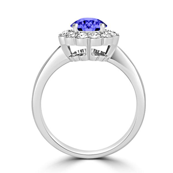 TMR121182 - Isla - Round Tanzanite and Diamond Ring Halo