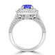 TMR121156 - Nova - Round Tanzanite and Diamond Ring Double Halo