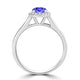 TMR121152 - Paisley - Round Tanzanite and Diamond Ring Halo