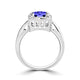 TMR121209 - Yara - Emerald Cut Tanzanite and Diamond Ring Halo