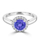 TMR121181 - Valentina - Round Tanzanite and Diamond Ring Halo