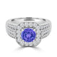 TMR121188 - Piper - Round Tanzanite and Diamond Ring Halo