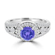 TMR121179 - Hailey - Round Tanzanite and Diamond Ring Halo