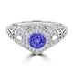 TMR121166 - Elena - Round Tanzanite and Diamond Ring Halo