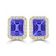 TMR121122 - Madison - Emerald Cut Tanzanite and Diamond Earring Halo