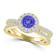 TMR121170 - Gabriella - Round Tanzanite and Diamond Ring Halo