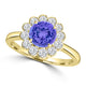 TMR121182 - Isla - Round Tanzanite and Diamond Ring Halo