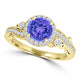 TMR121175 - Eva - Round Tanzanite and Diamond Ring Halo