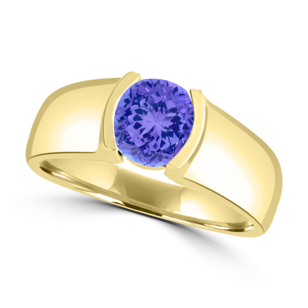 TMR121107 - Mia - Round Tanzanite and - Ring Solitaire