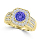 TMR121188 - Piper - Round Tanzanite and Diamond Ring Halo