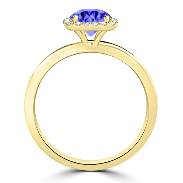 TMR121154 - Anna - Round Tanzanite and Diamond Ring Halo