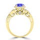 TMR121175 - Eva - Round Tanzanite and Diamond Ring Halo