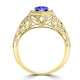 TMR121166 - Elena - Round Tanzanite and Diamond Ring Halo