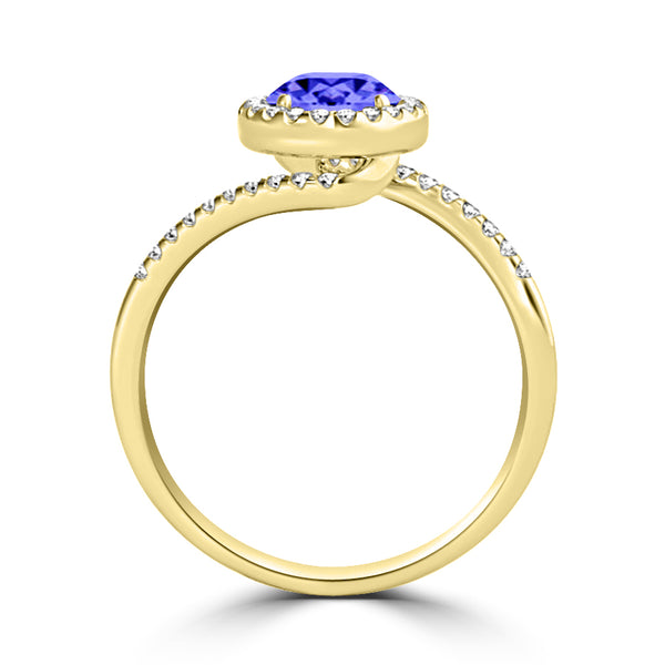 TMR121183 - Eliana - Round Tanzanite and Diamond Ring Halo