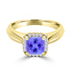 TMR121229 - Oaklyn - Cushion Tanzanite and Diamond Ring Halo