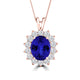 TMR121128 - Riley - Oval Tanzanite and Diamond Pendant Halo