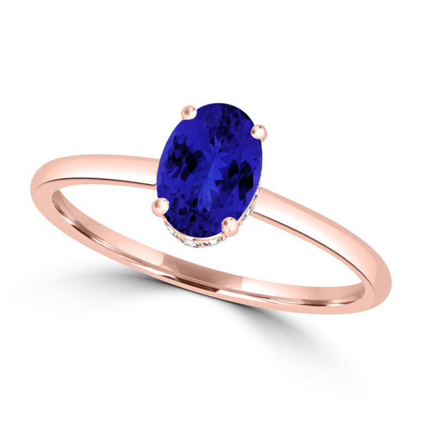 TMR121200 - Madeline - Oval Tanzanite and Diamond Ring