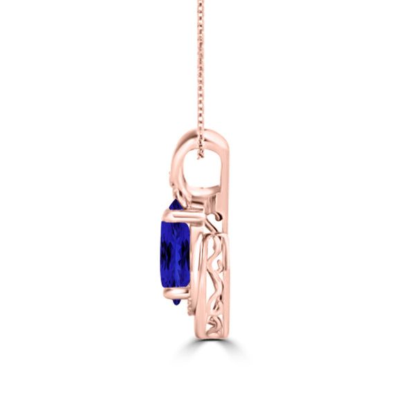 TMR121130 - Nora - Oval Tanzanite and Diamond Pendant