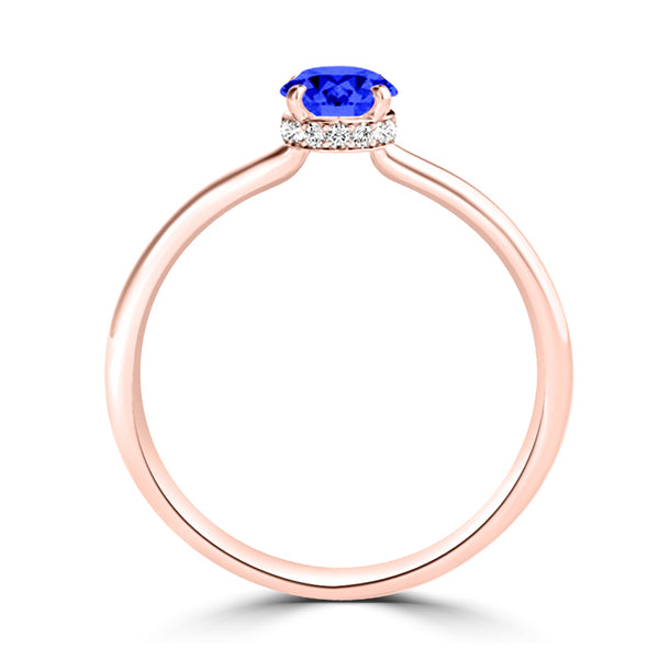 TMR121200 - Madeline - Oval Tanzanite and Diamond Ring