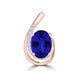 TMR121130 - Nora - Oval Tanzanite and Diamond Pendant