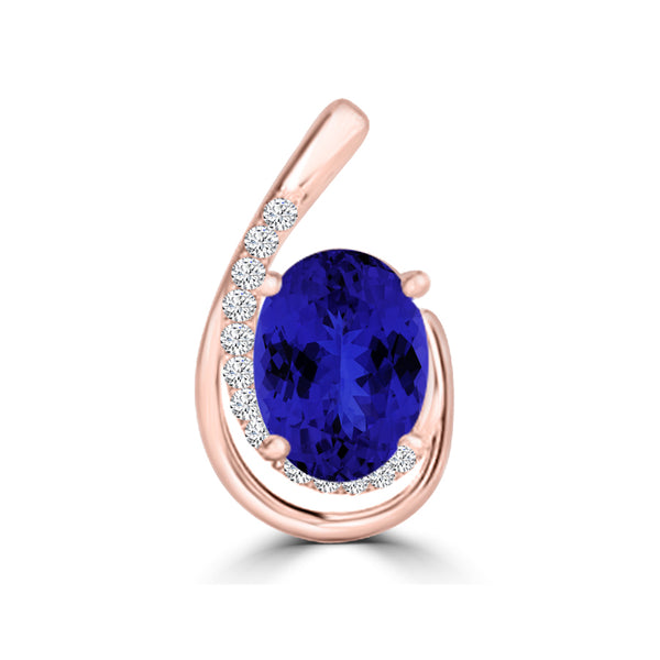 TMR121130 - Nora - Oval Tanzanite and Diamond Pendant