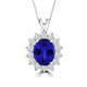 TMR121128 - Riley - Oval Tanzanite and Diamond Pendant Halo