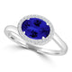 TMR121197 - Kaylee - Oval Tanzanite and Diamond Ring East- West, Halo