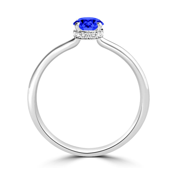 TMR121200 - Madeline - Oval Tanzanite and Diamond Ring