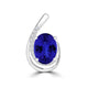 TMR121130 - Nora - Oval Tanzanite and Diamond Pendant