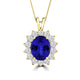 TMR121128 - Riley - Oval Tanzanite and Diamond Pendant Halo