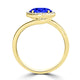 TMR121197 - Kaylee - Oval Tanzanite and Diamond Ring East- West, Halo