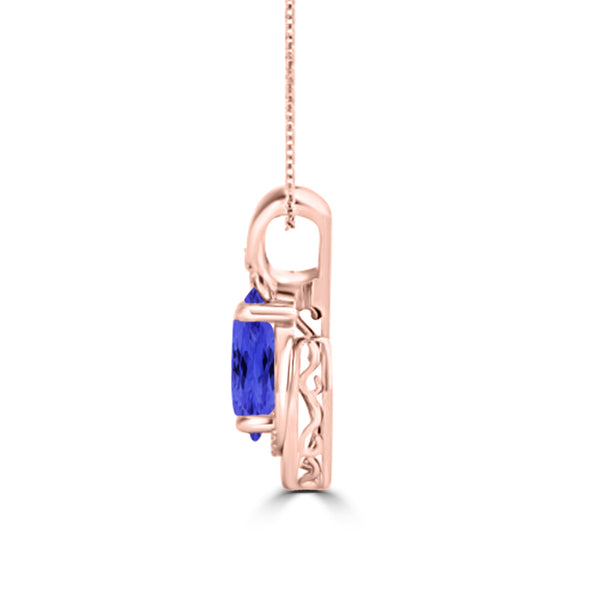 TMR121130 - Nora - Oval Tanzanite and Diamond Pendant