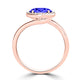 TMR121197 - Kaylee - Oval Tanzanite and Diamond Ring East- West, Halo