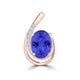 TMR121130 - Nora - Oval Tanzanite and Diamond Pendant