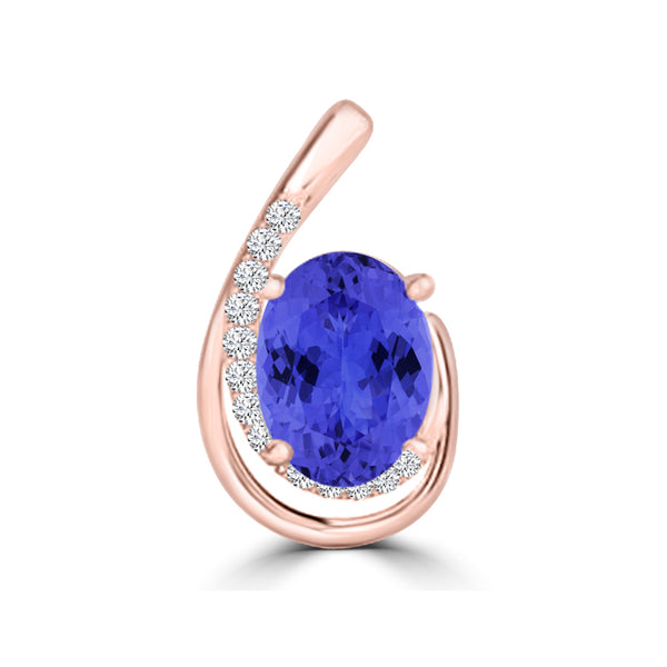 TMR121130 - Nora - Oval Tanzanite and Diamond Pendant