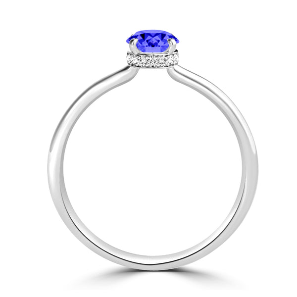 TMR121200 - Madeline - Oval Tanzanite and Diamond Ring