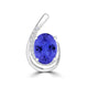 TMR121130 - Nora - Oval Tanzanite and Diamond Pendant
