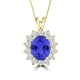 TMR121128 - Riley - Oval Tanzanite and Diamond Pendant Halo