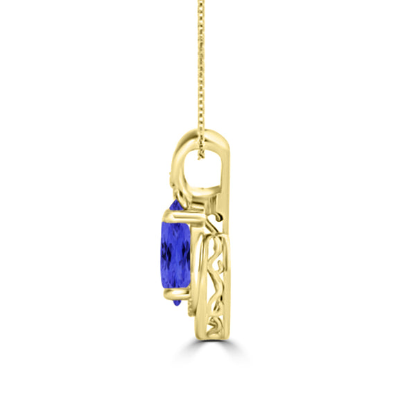 TMR121130 - Nora - Oval Tanzanite and Diamond Pendant
