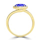 TMR121197 - Kaylee - Oval Tanzanite and Diamond Ring East- West, Halo