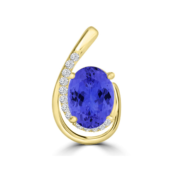 TMR121130 - Nora - Oval Tanzanite and Diamond Pendant