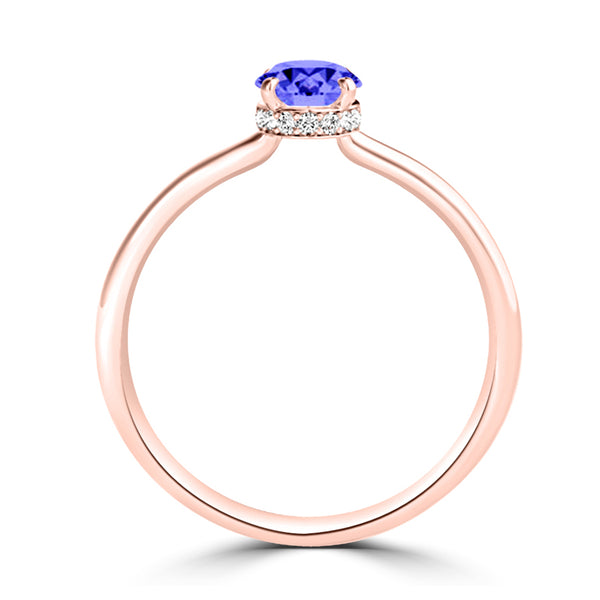 TMR121200 - Madeline - Oval Tanzanite and Diamond Ring