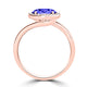 TMR121197 - Kaylee - Oval Tanzanite and Diamond Ring East- West, Halo