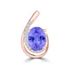 TMR121130 - Nora - Oval Tanzanite and Diamond Pendant