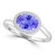 TMR121197 - Kaylee - Oval Tanzanite and Diamond Ring East- West, Halo