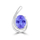 TMR121130 - Nora - Oval Tanzanite and Diamond Pendant
