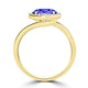 TMR121197 - Kaylee - Oval Tanzanite and Diamond Ring East- West, Halo